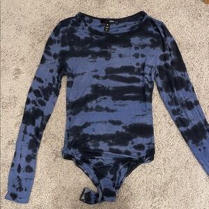 Aqua Tie-Dye Long Sleeve Bodysuit